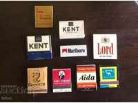 Set of 9 matches - tobacco advertisements