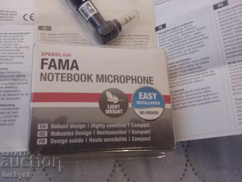 Auction Microphone - SPEEDLINK FAMA Notebook Microphone Auction Microphone - SPEEDLINK FAMA Notebook Microphone