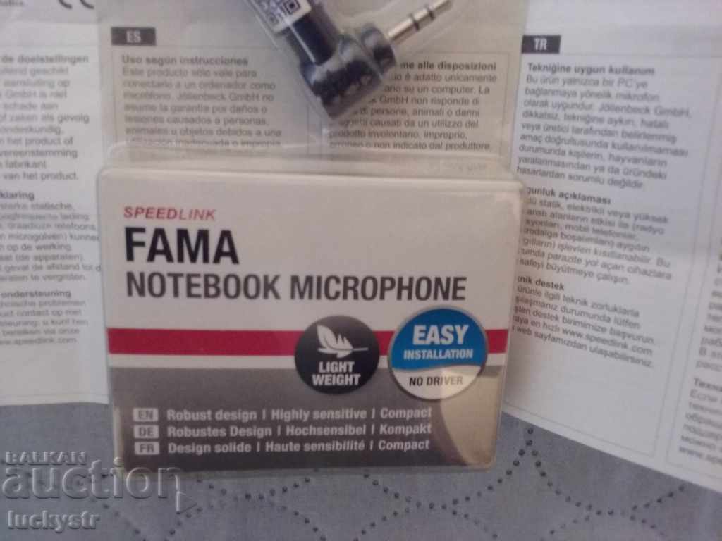 Delivery of Microphone - SPEEDLINK FAMA Notebook Microphone Delivery of Microphone - SPEEDLINK FAMA Notebook Microphone