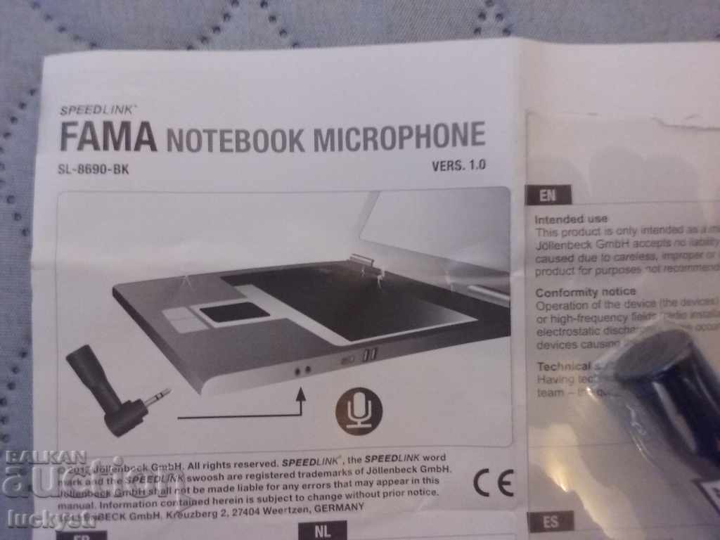 Microphone - SPEEDLINK FAMA Notebook Microphone - 5 Microphone - SPEEDLINK FAMA Notebook Microphone - 5