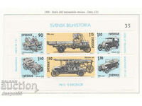 1980. Sweden. History of motoring in Sweden. Block.
