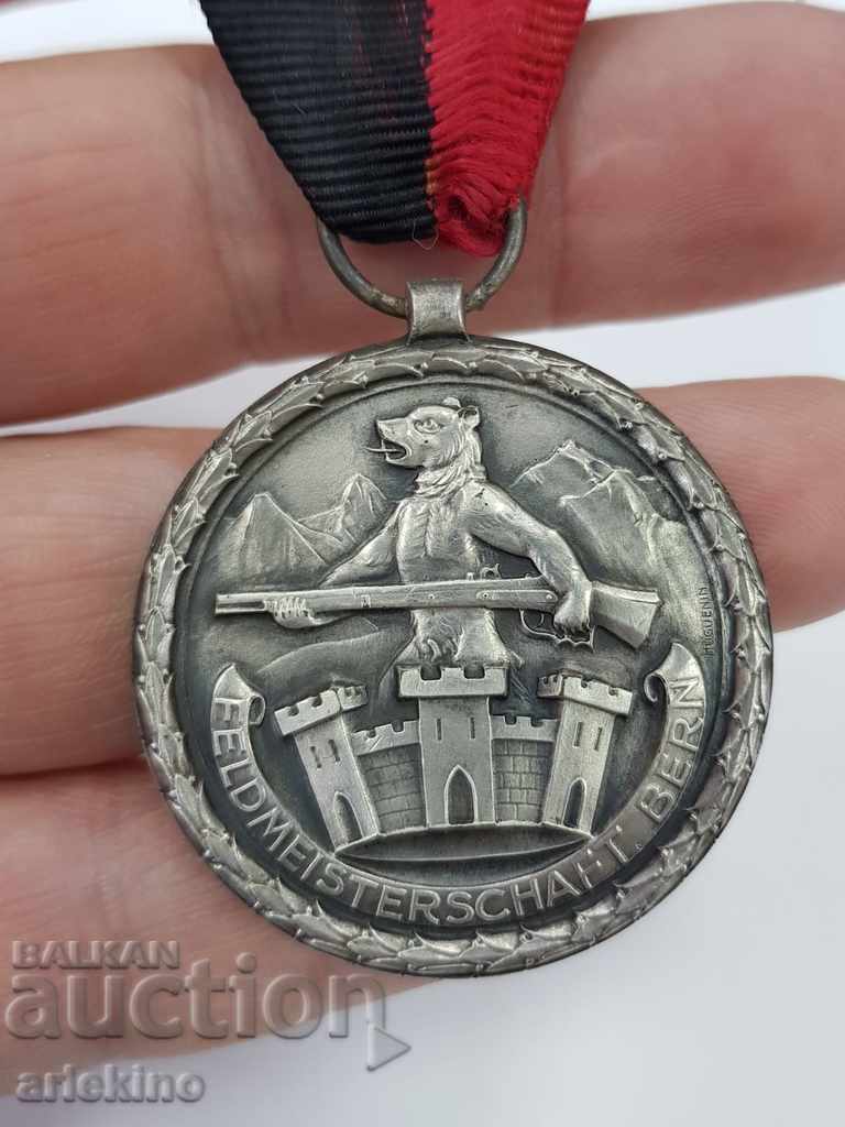 Колекционен швейцарски  посребрен медал 1953