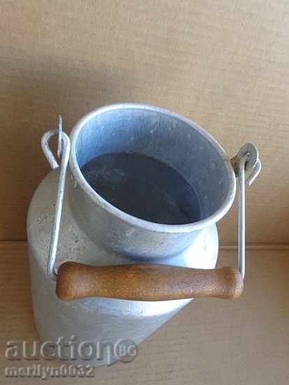 Auction Old metal milk jug, aluminum bucket, canister Auction Old metal milk jug, aluminum bucket, canister