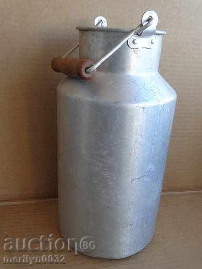 Old metal milk jug, aluminum bucket, canister - 6 Old metal milk jug, aluminum bucket, canister - 6