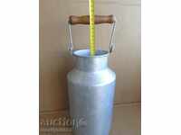 Old metal milk jug, aluminum bucket, canister