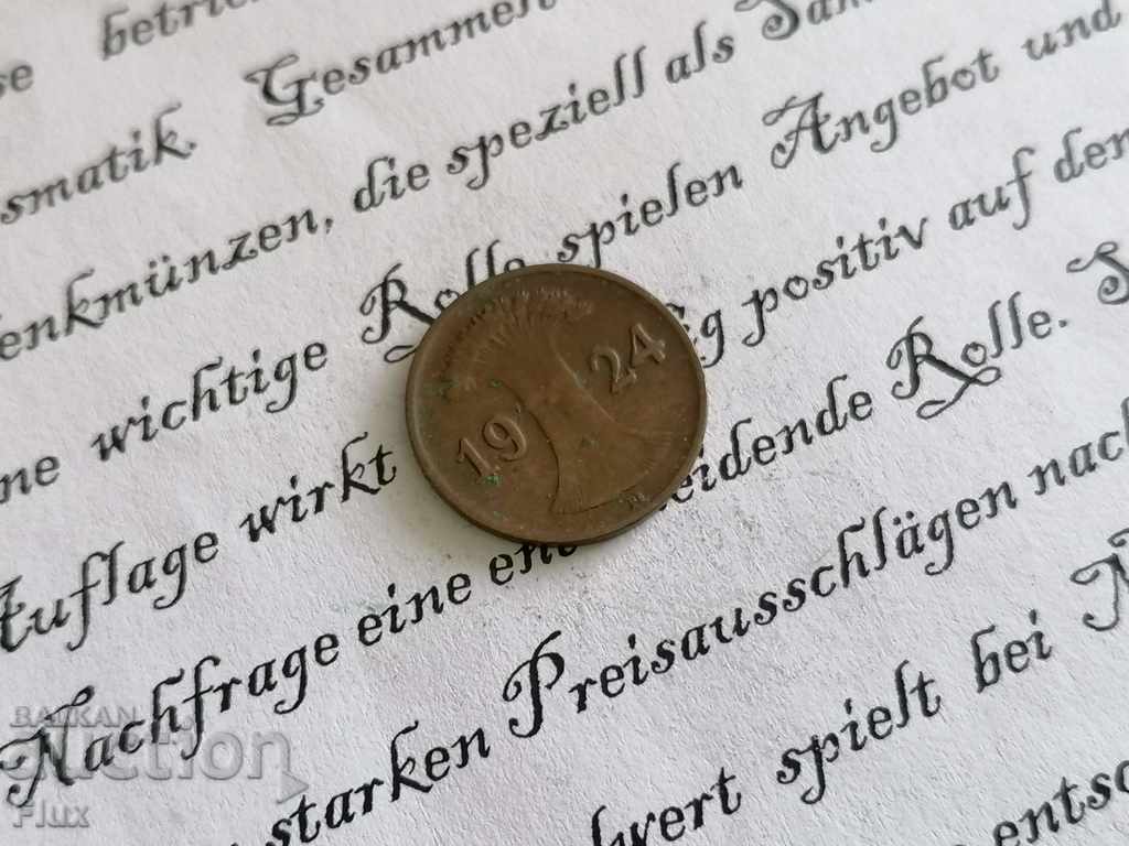 Reich Coin - Germany - 1 Pfennig | 1924; Series D with price 4.50 BGN | € 2.30 Reich Coin - Germany - 1 Pfennig | 1924; Series D with price 4.50 BGN | € 2.30