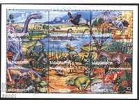 Pure stamps in a small leaf Fauna Dinosaurs 1996 from Georgia