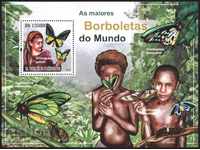Pure block Fauna Butterflies 2010 from Sao Tome and Principe