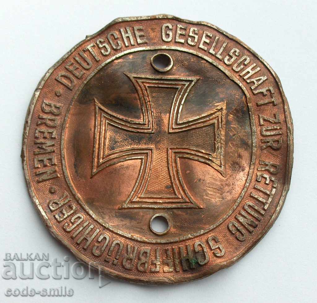 Emblemă cu semn vechi dintr-o navă germană Primul Război Mondial