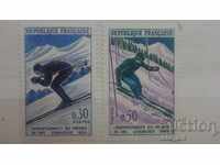 Ταχυδρομικά γραμματόσημα - Γαλλία 1962 Παγκόσμιο Πρωτάθλημα Σκι Σαμονί
