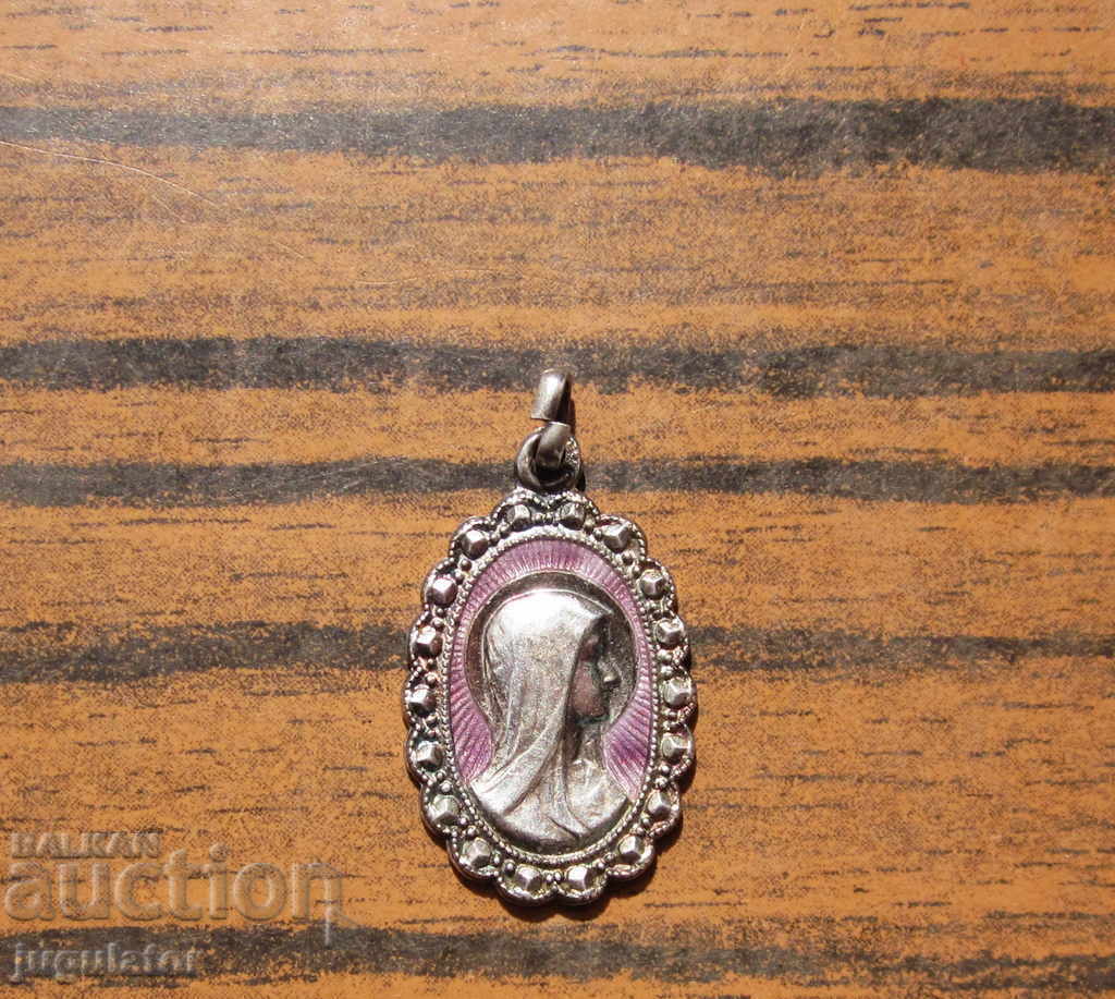 ancient silver pendant icon Virgin Mary Kingdom of Bulgaria