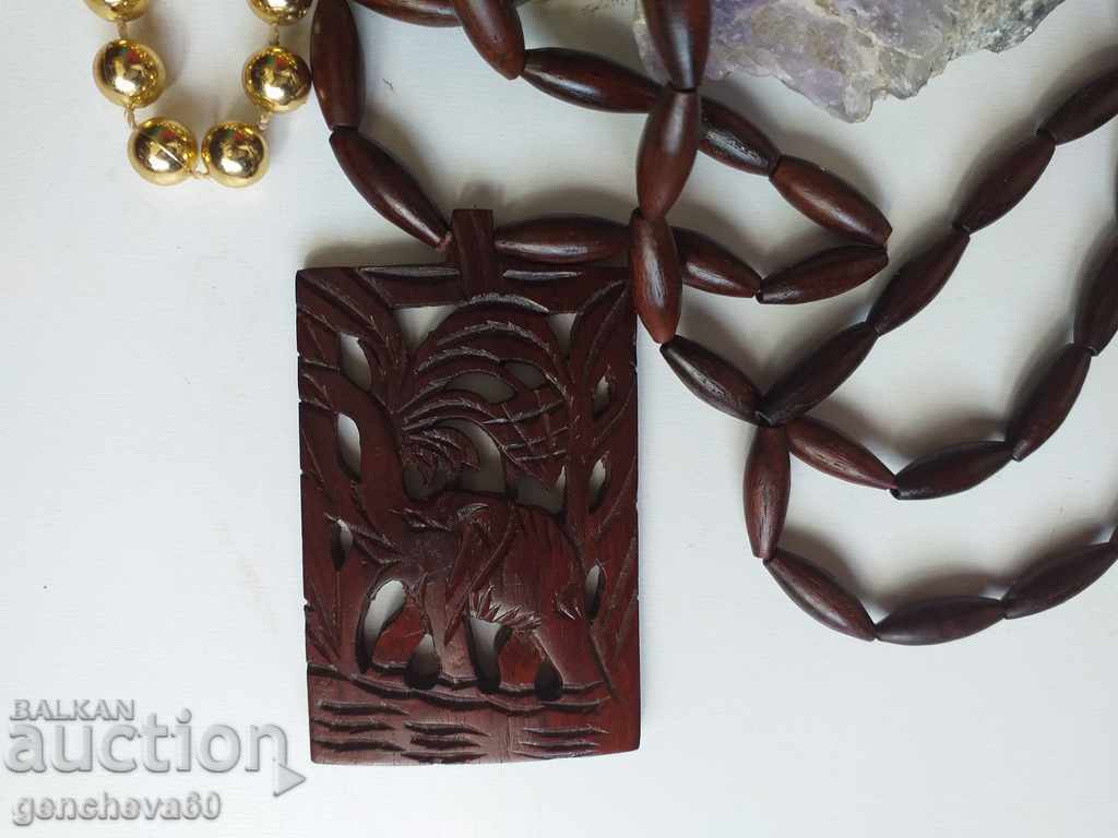 Sculptură rafinată de colier din abanos - 6