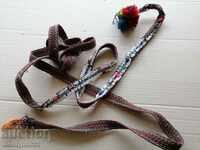 Hand-knitted belt with beads blue belt belt costume