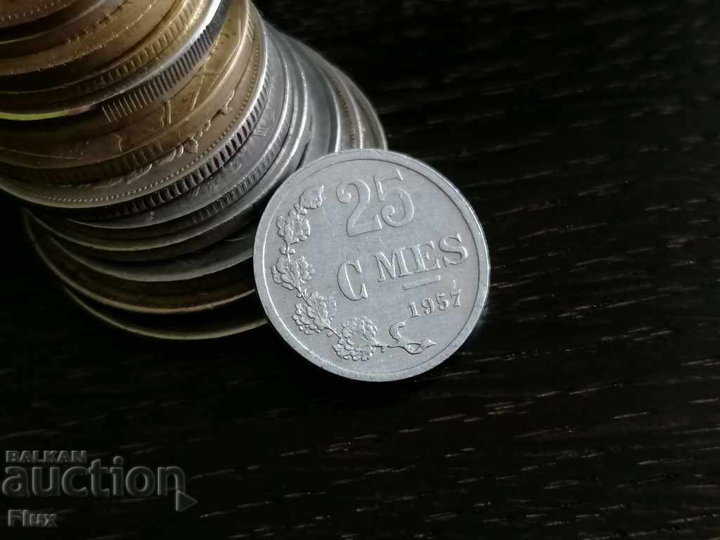 Coin - Luxembourg - 25 cents 1957