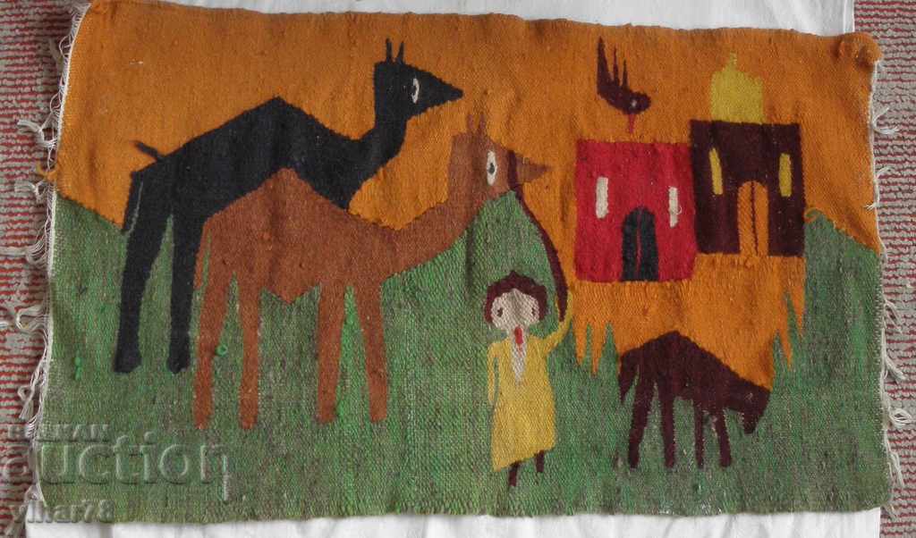 AN OLD AND VERY BEAUTIFUL CHECKED CARPET - 5 AN OLD AND VERY BEAUTIFUL CHECKED CARPET - 5