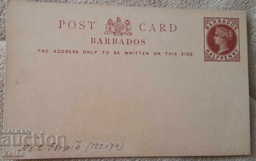 Old postal envelope Postcard 1900 'pure BARBADOS # 7b