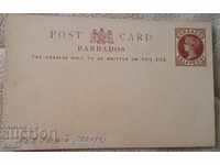 Стар пощенски плик Пощенска Карта 1900' чистa BARBADOS #7b