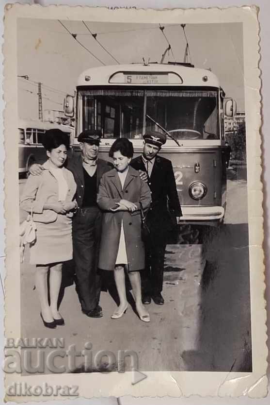 Sofia - Trolleybus № 5 Skoda - drivers and conductors - 1969