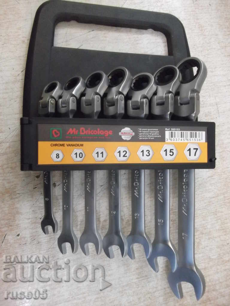 Wrenches 7 "Mr.Bricolage" star wrenches with ratchet set with price 60.00 BGN | € 30.68 Wrenches 7 "Mr.Bricolage" star wrenches with ratchet set with price 60.00 BGN | € 30.68