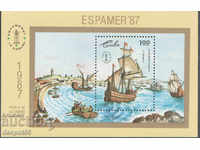 1987 Куба. Филателно изложение "ESPAMER '87" - Испания. Блок