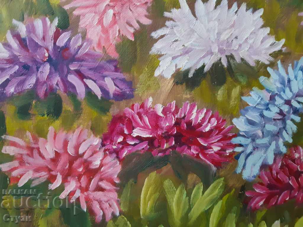 Delivery of Painting by N. Lubenov, Chrysanthemums, oil, 44x50 cm Delivery of Painting by N. Lubenov, Chrysanthemums, oil, 44x50 cm