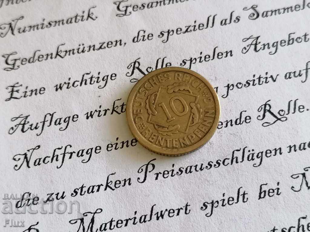 Райх монета - Германия - 10 пфенига | 1924г.; серия A