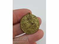 Rare royal bronze medal with St. George and St. Nicholas