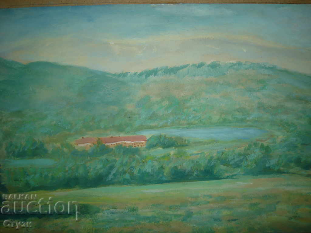 Painting by K. Tsvetkov, Landscape, oil, 34x55cm - Sale