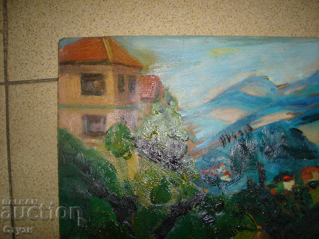Auction Beautiful painting Mountain landscape, oil, 34x48 cm Auction Beautiful painting Mountain landscape, oil, 34x48 cm
