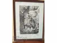 Author's graphic, etching "The Lord of Wisdom" R. Voinova