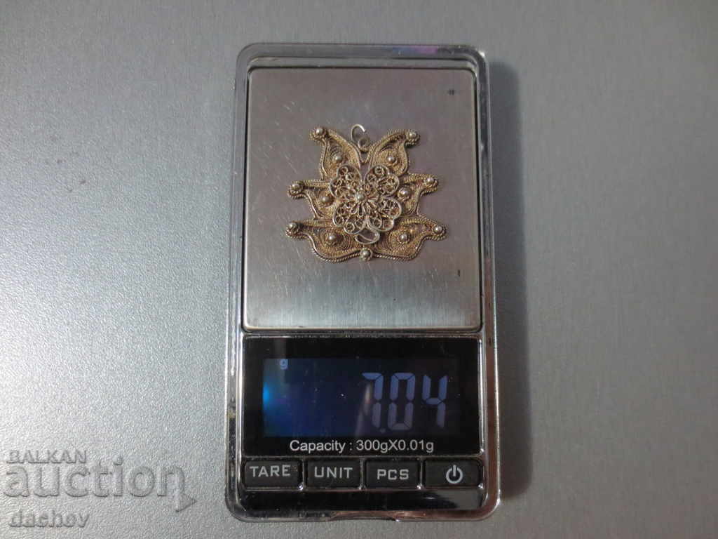 Frumoasă floare din filigran pandantiv renascentist din argint Frumoasă floare din filigran pandantiv renascentist din argint