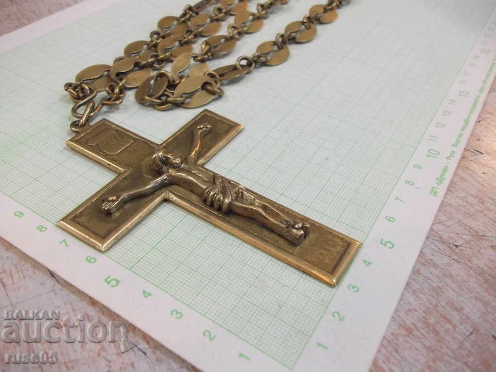 Chain with cross and crucifix old bronze - 192 g. - 5 Chain with cross and crucifix old bronze - 192 g. - 5