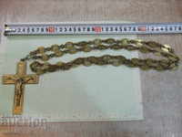 Синджир с кръст и разпятието стари от бронз - 192 гр.