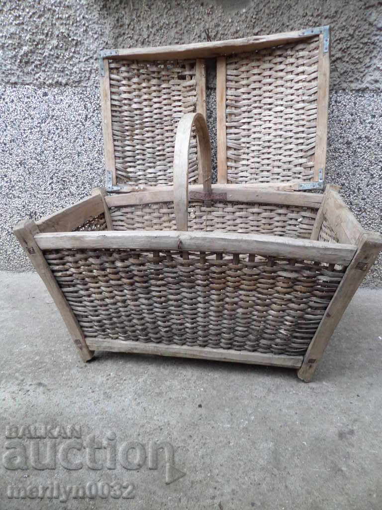 An old basket, a wicker vessel, a wooden paneer basket with price 99.00 BGN | € 50.62