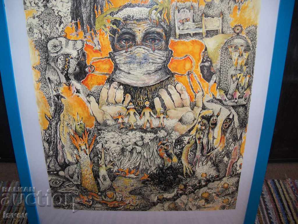 Delivery of "Pandemic" painting by the artist Desislava Ilieva Delivery of "Pandemic" painting by the artist Desislava Ilieva