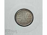 Австралия 3 пенса 1943г Сребро.