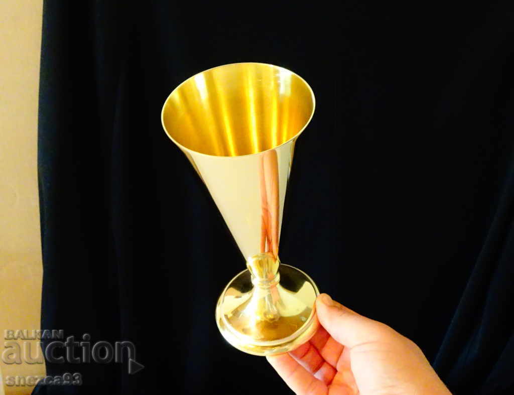 Auction  West German bronze jug, wine glass