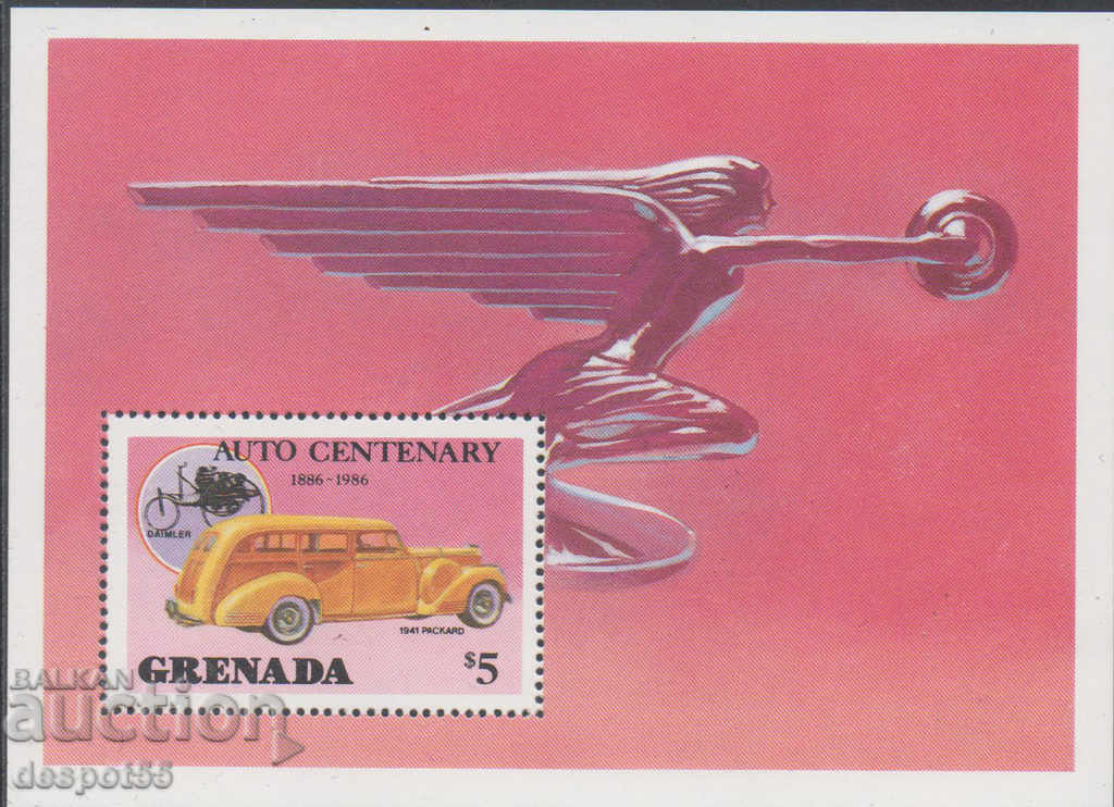 1986. Гренада. 100 год. от създаването на автомобила. Блок.
