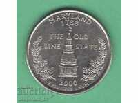 (¯` '• .¸ 25 cent 2000 D United States (Maryland) aUNC ¸. •' ´¯)