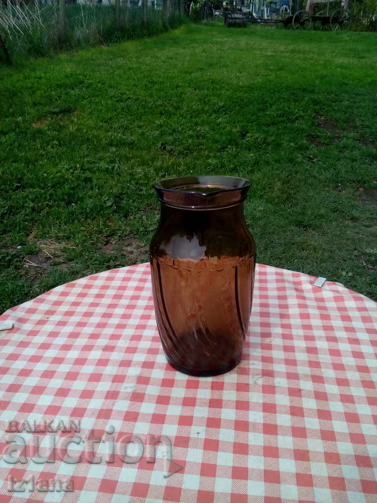 Old glass jug with price 15.00 BGN | € 7.67 Old glass jug with price 15.00 BGN | € 7.67