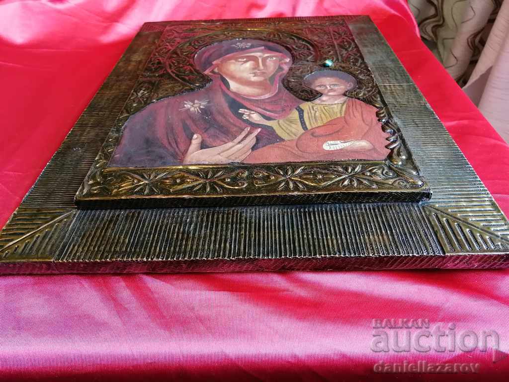 Unique Large Painted ICON Virgo and Baby with price 220.00 BGN | € 112.48