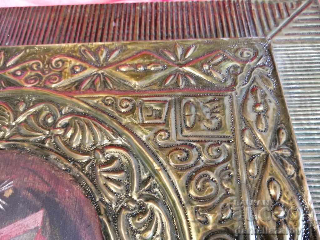 Unique Large Painted ICON Virgo and Baby - 7