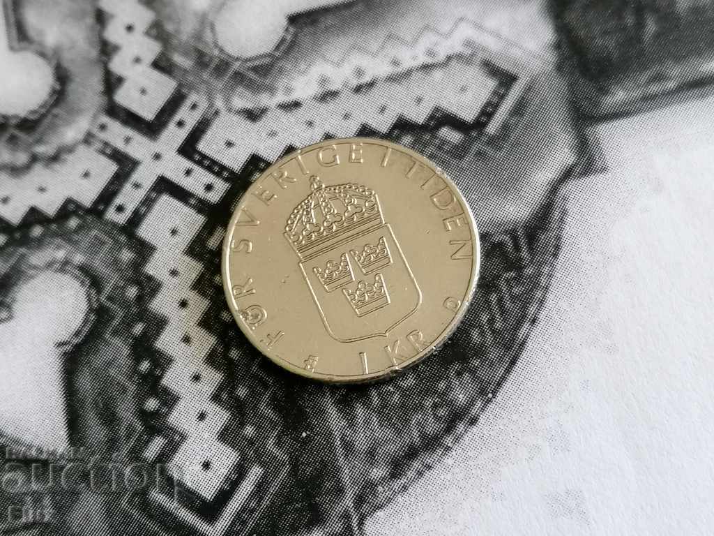 Монета - Швеция - 1 крона | 1990г.