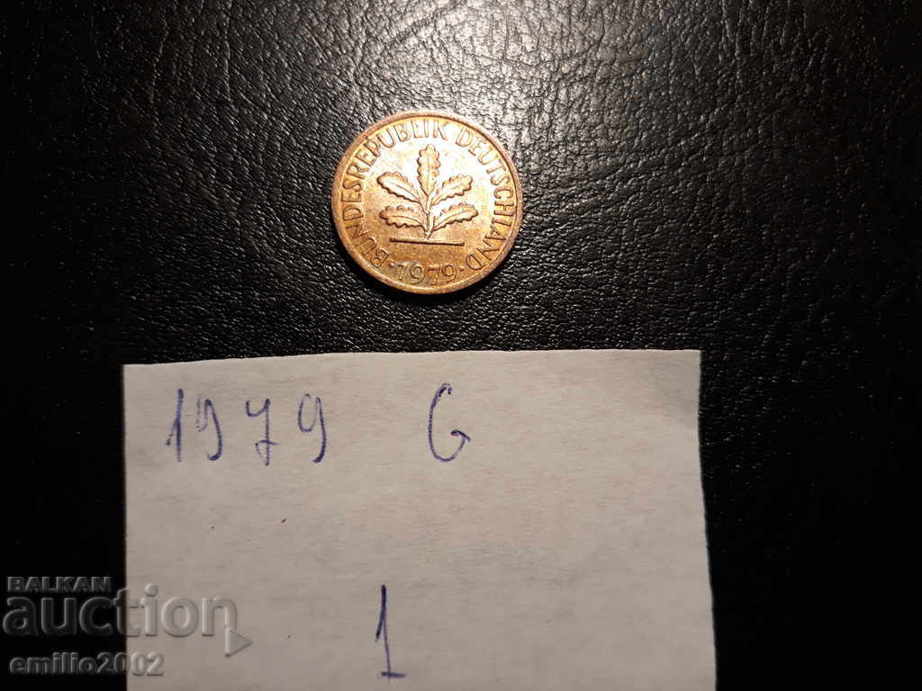 1 Pfening BDR G 1979 with price 0.49 BGN | € 0.25 1 Pfening BDR G 1979 with price 0.49 BGN | € 0.25