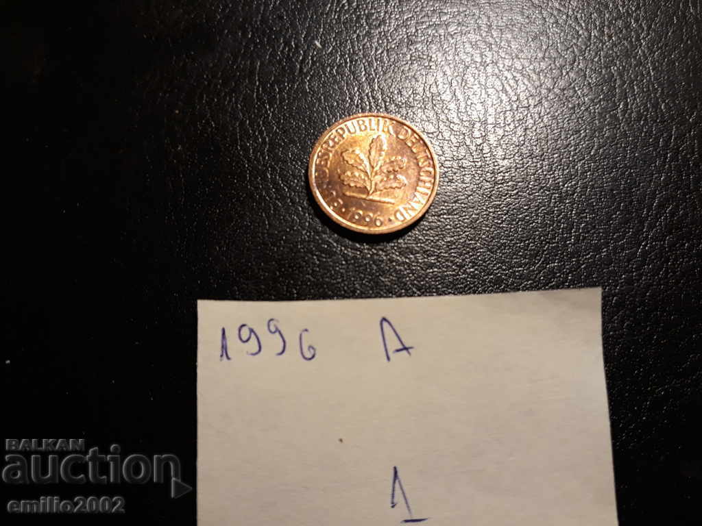 1 Pfening BDR A 1996 with price 0.49 BGN | € 0.25 1 Pfening BDR A 1996 with price 0.49 BGN | € 0.25