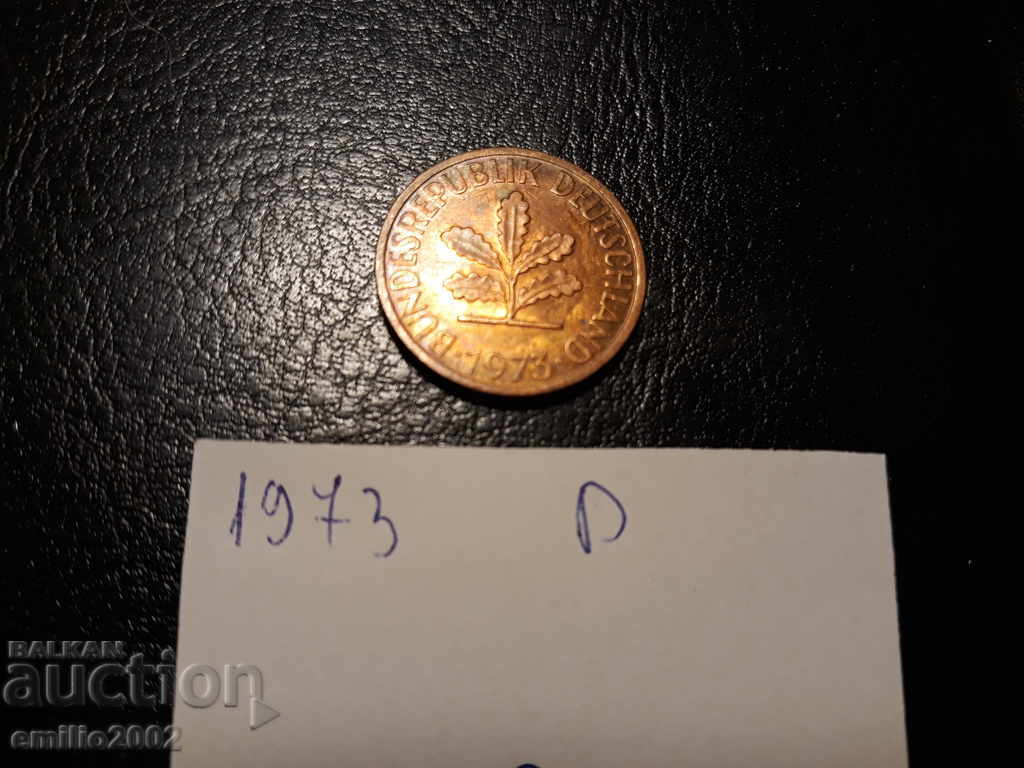 2 Pfening BDR D 1973 with price 0.49 BGN | € 0.25