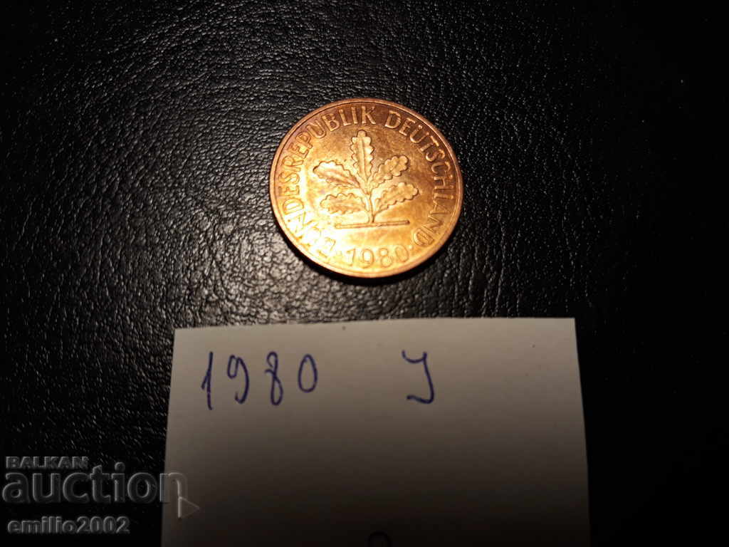 2 Pfening BDR J 1980 with price 0.49 BGN | € 0.25