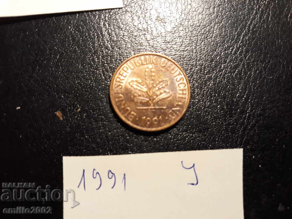 2 Pfening BDR J 1991 with price 0.49 BGN | € 0.25