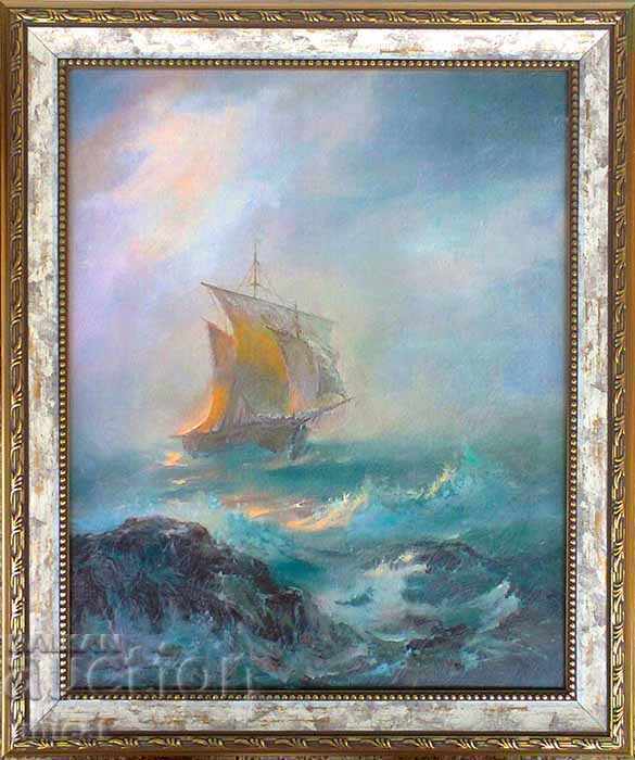 Peisaj marin „La sfârșitul furtunii”, pictură