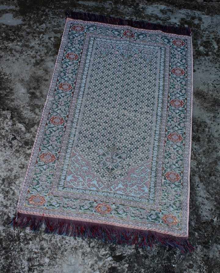 OLD EXCELLENT TWO-FACE PRAYER CARPET CARPET PATH CARPET - 7 OLD EXCELLENT TWO-FACE PRAYER CARPET CARPET PATH CARPET - 7